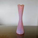 Vase, soliflore stelvia glass, italy, pink, orange and opalescent, 1960s
