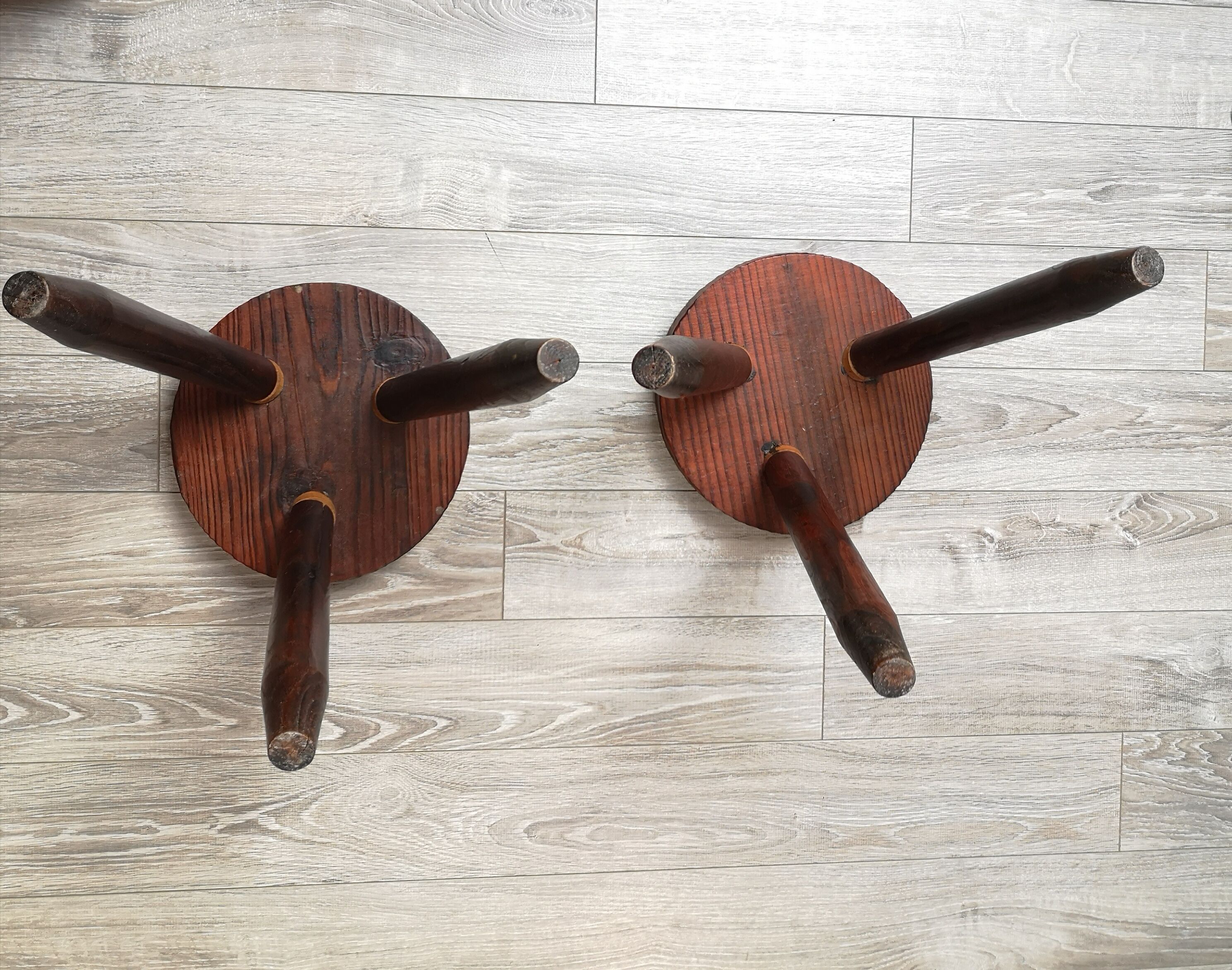Pair of tripod stools