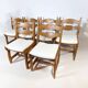 Set of 6 Belgian brutalist oak dining chairs, 1970s.