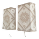 Pair swedish vintage crochete textile wall lamp, "näversom" handmade