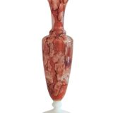 Rococo Revival Opaline Glass Vase by Stelvia, Hand-Blown, Italy, 1950s