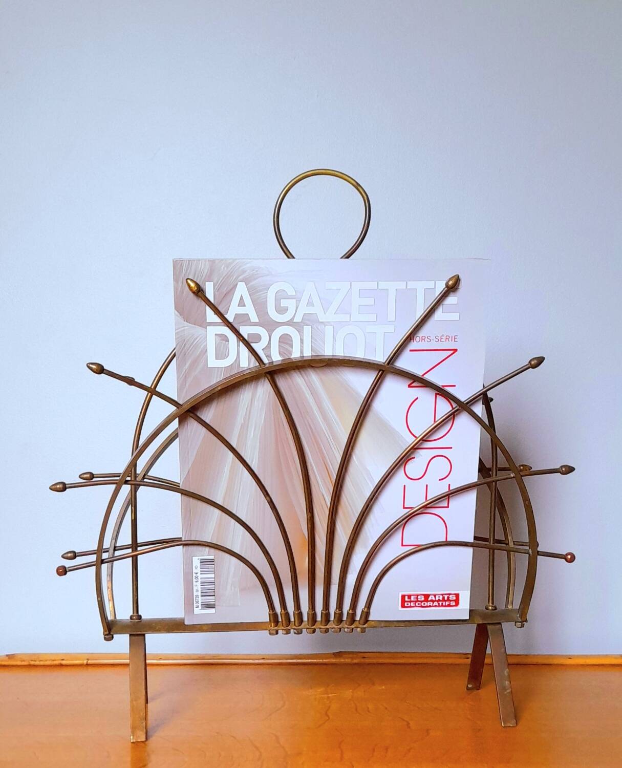 Brass magazine rack 60s