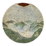 Pierre Devie, Mid-century modern green ceramic solifleur vase, France 1980