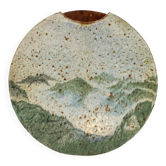 Pierre Devie, Mid-century modern green ceramic solifleur vase, France 1980