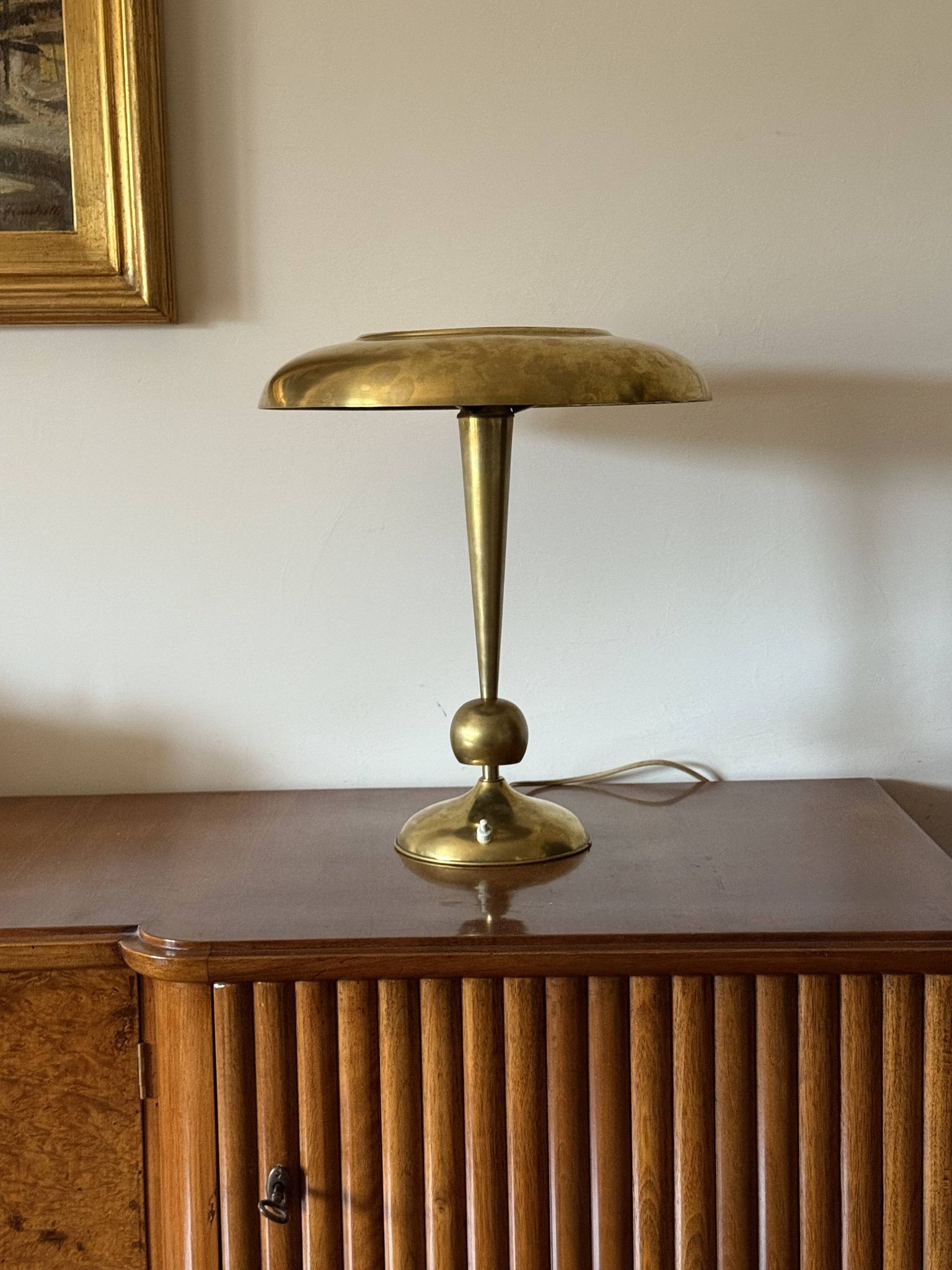 Oscar Torlasco, mod. 143 brass table / desk lamp, Prod. Lumi, Italy 1950s