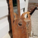 Old teak barber mirror