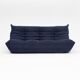 Togo three-seater sofa in dark blue boucle by Michel Ducaroy for Ligne Roset