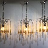 Lustre murano gouttes en cristal ambre