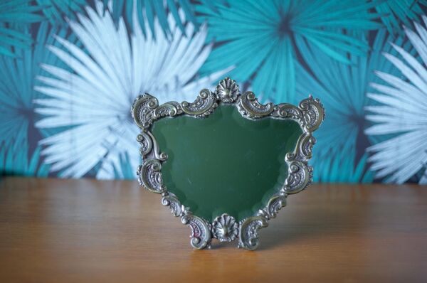 Miroir chevalet de table bronze 22x24