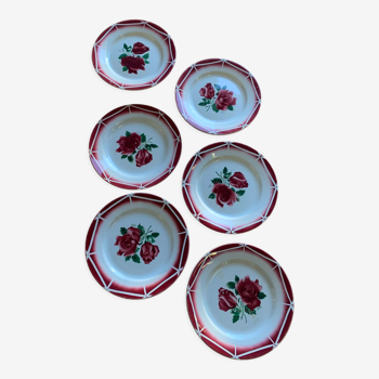 6 assiettes plates Digoin