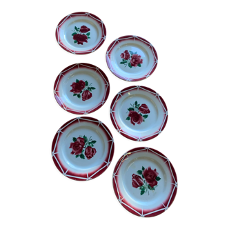 6 assiettes plates Digoin