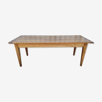 Table de ferme en noyer blond 200 cm