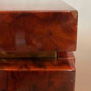 Bedside of Jean-Claude Mahey in elm magnifying glass and brass circa 1970