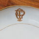 Antique ravier in white porcelain and gold Axe & Pépin in Vierzon