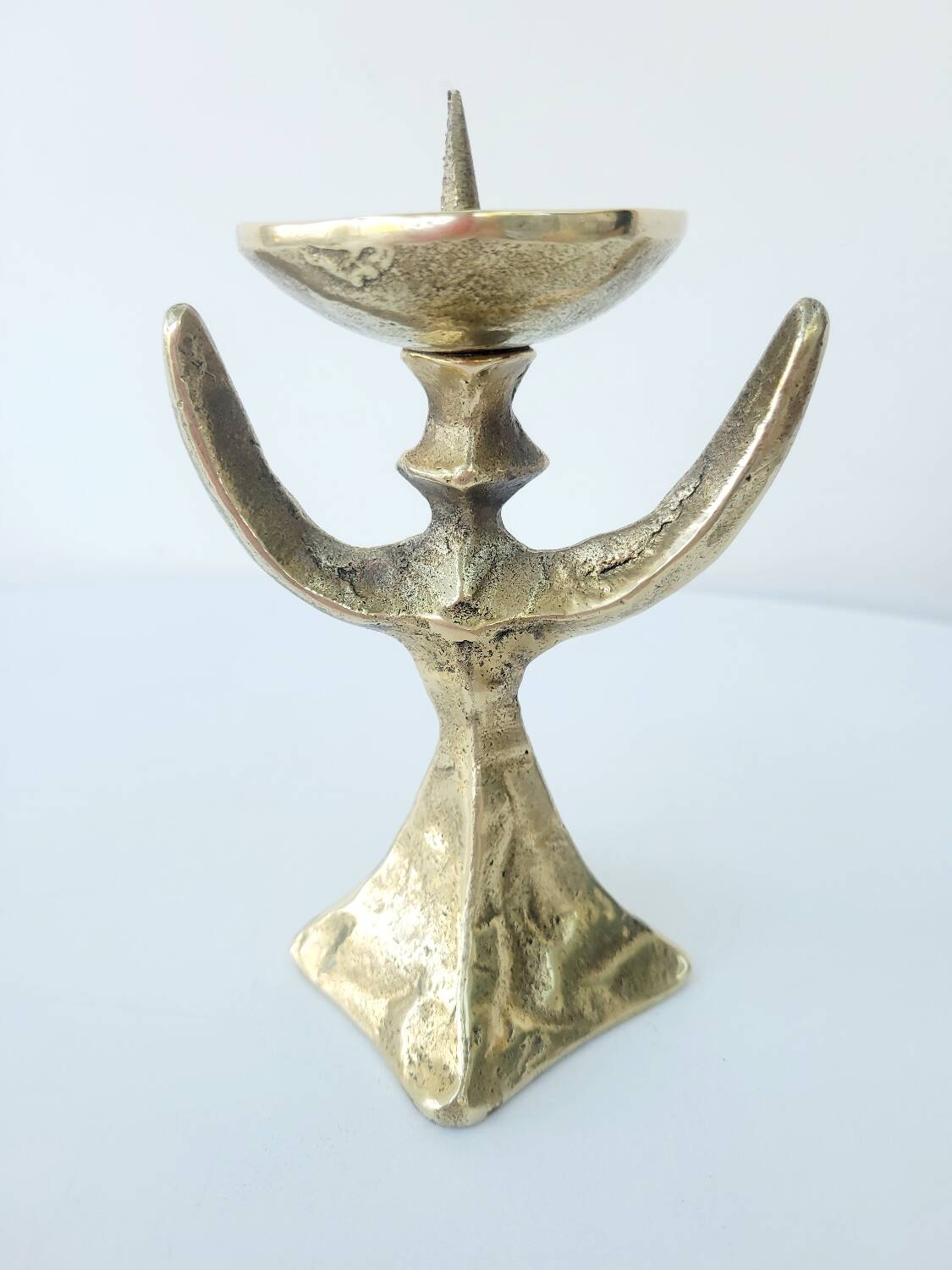 2 old candlesticks female model heavy brass