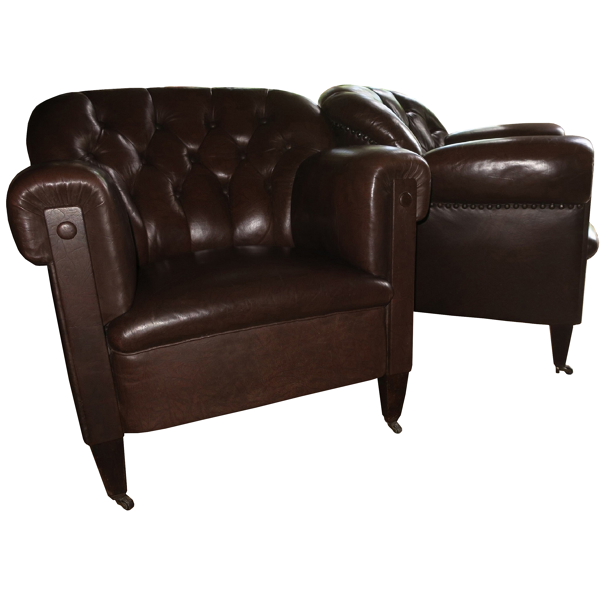 Pair Of Dark Brown Leather Club Chairs 1930 Selency Pair Of Dark Brown Leather Club Chairs, Bradyn Leather Sofa