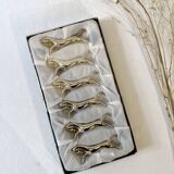 6 silver-plated knife rests in the shape of a horse. 1960s.