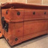 Thick leather suitcase