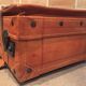 Thick leather suitcase