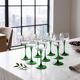 Set of 10 vintage green glass wine glasses Luminarc Alsace