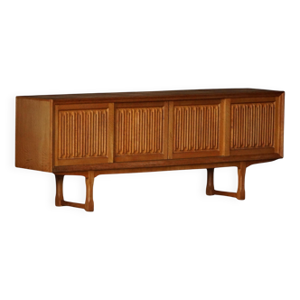 Low oak enfilade by a Danish cabinetmaker, 1960s, mid-century modern.