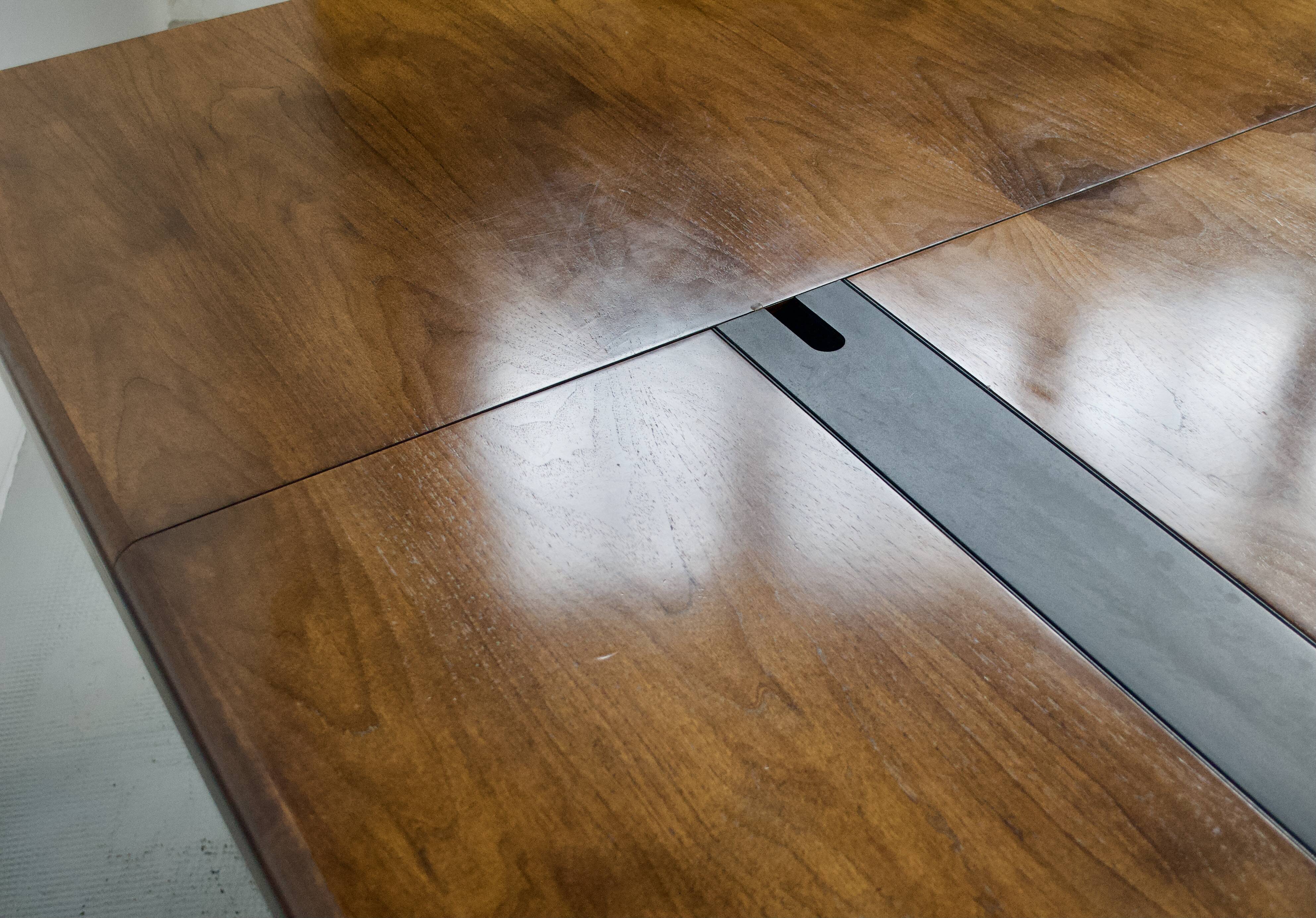 Important walnut executive desk for faram 1957 italy publisher 80's