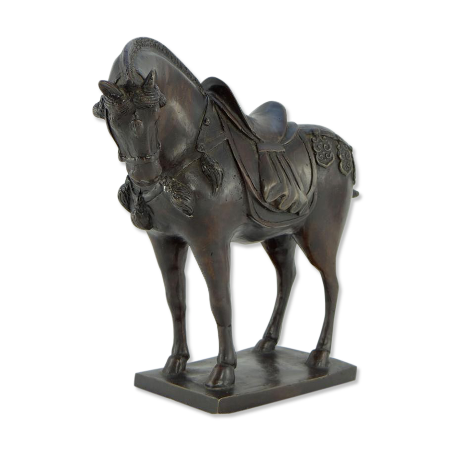 Cheval en bronze esprit Tang, Chine, XXème
