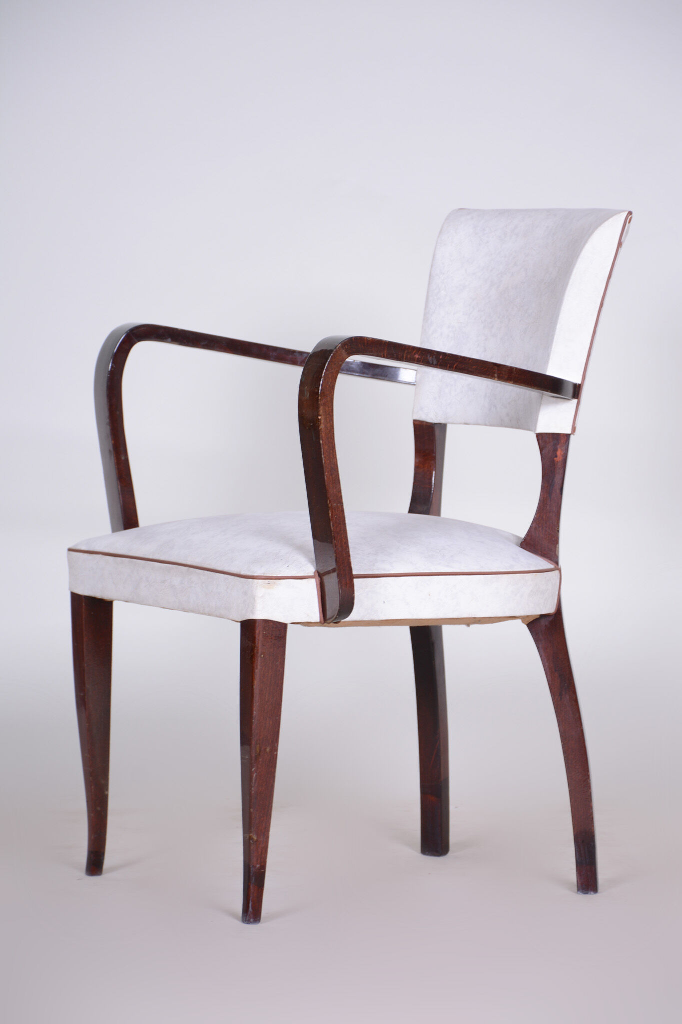 White Artificial leather armchair - 1930s France