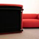 Vitra modular soft 5-seat sofa by Jasper Morrison in red Fabric