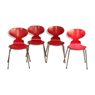 4 chaises Fourmi Arne Jacobsen par Fritz Hansen