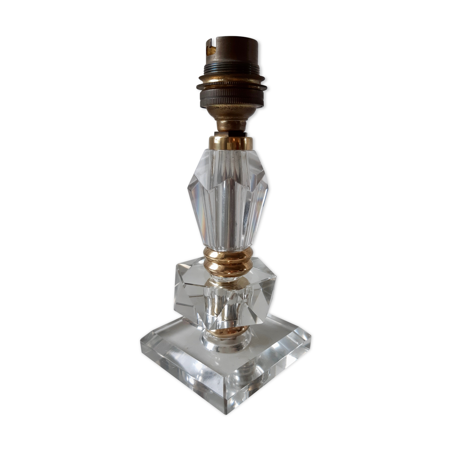 Crystal lamp foot and brass 30s