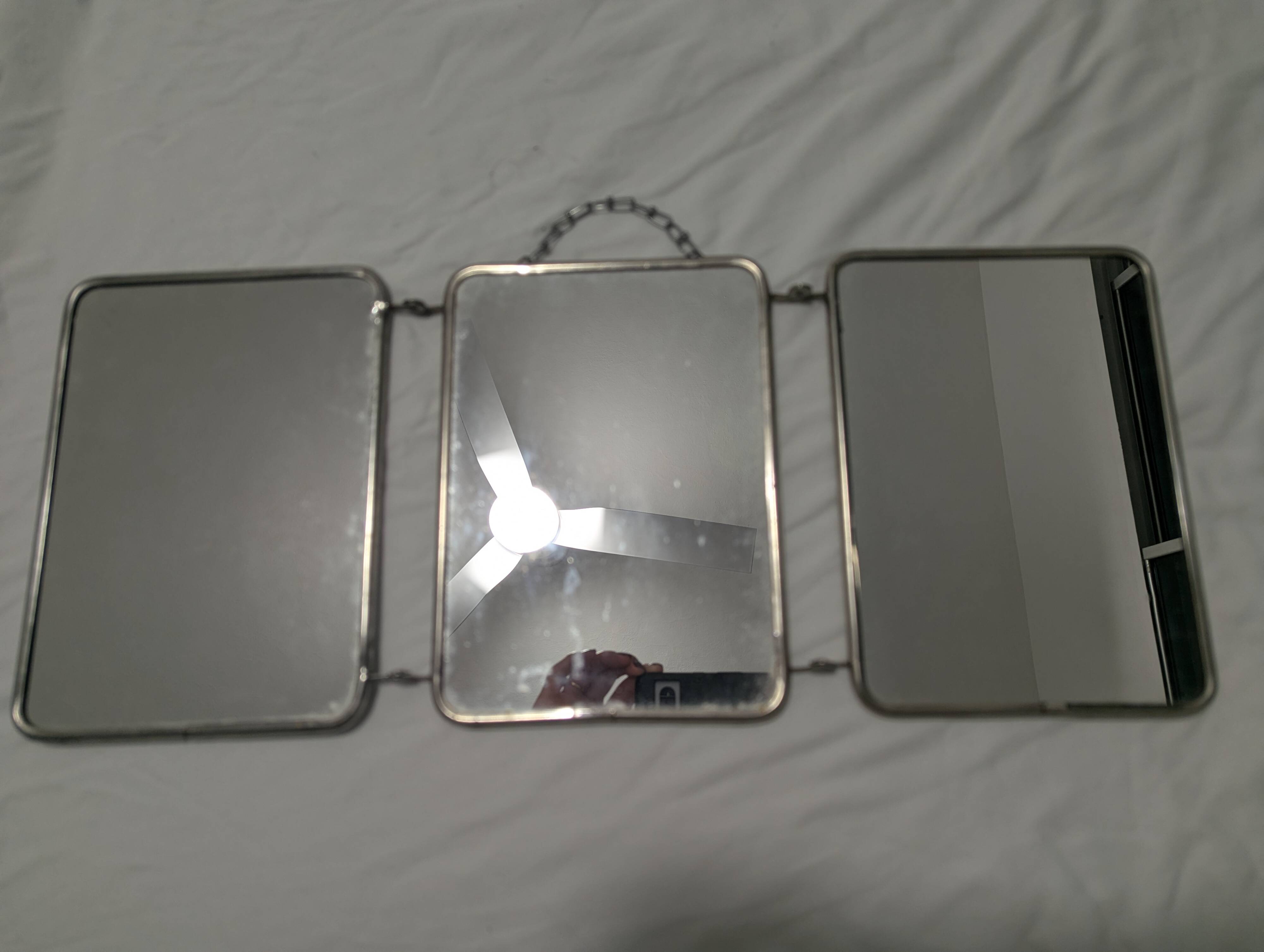 1950s triptych barber mirror