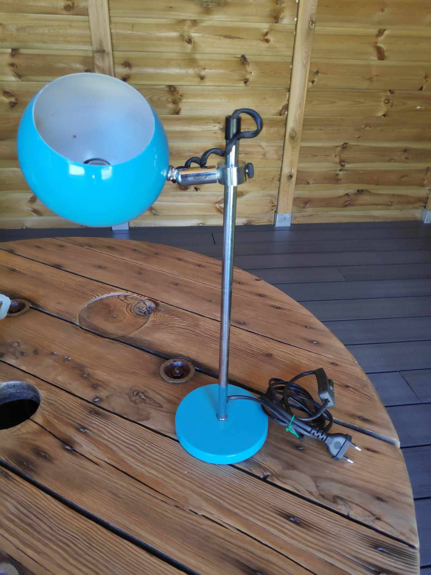 Vintage blue eyeball lamp