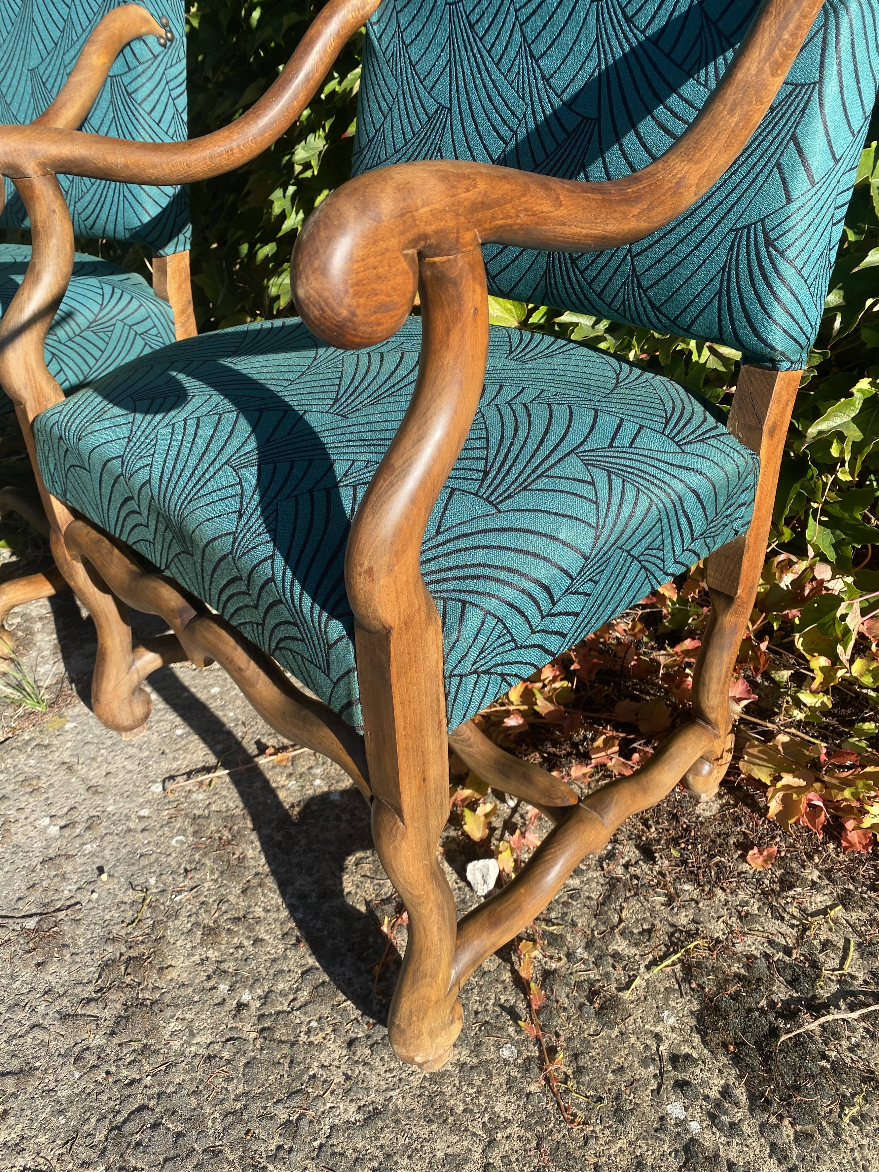 Pair of Louis XIII style armchairs