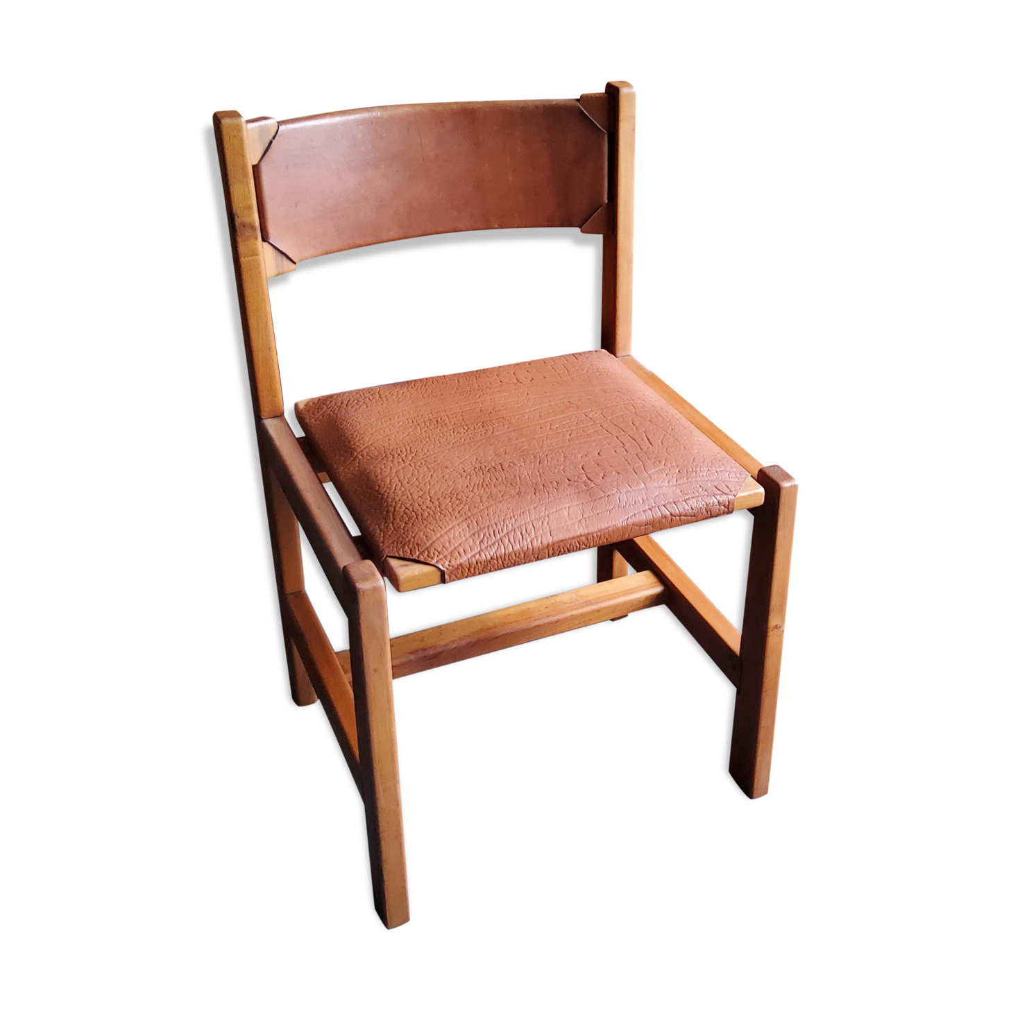 Chairs Maison Regain solid elm structure, leather seat and back