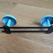 Wall coat rack with 2 vintage hooks from the 60s and 70s