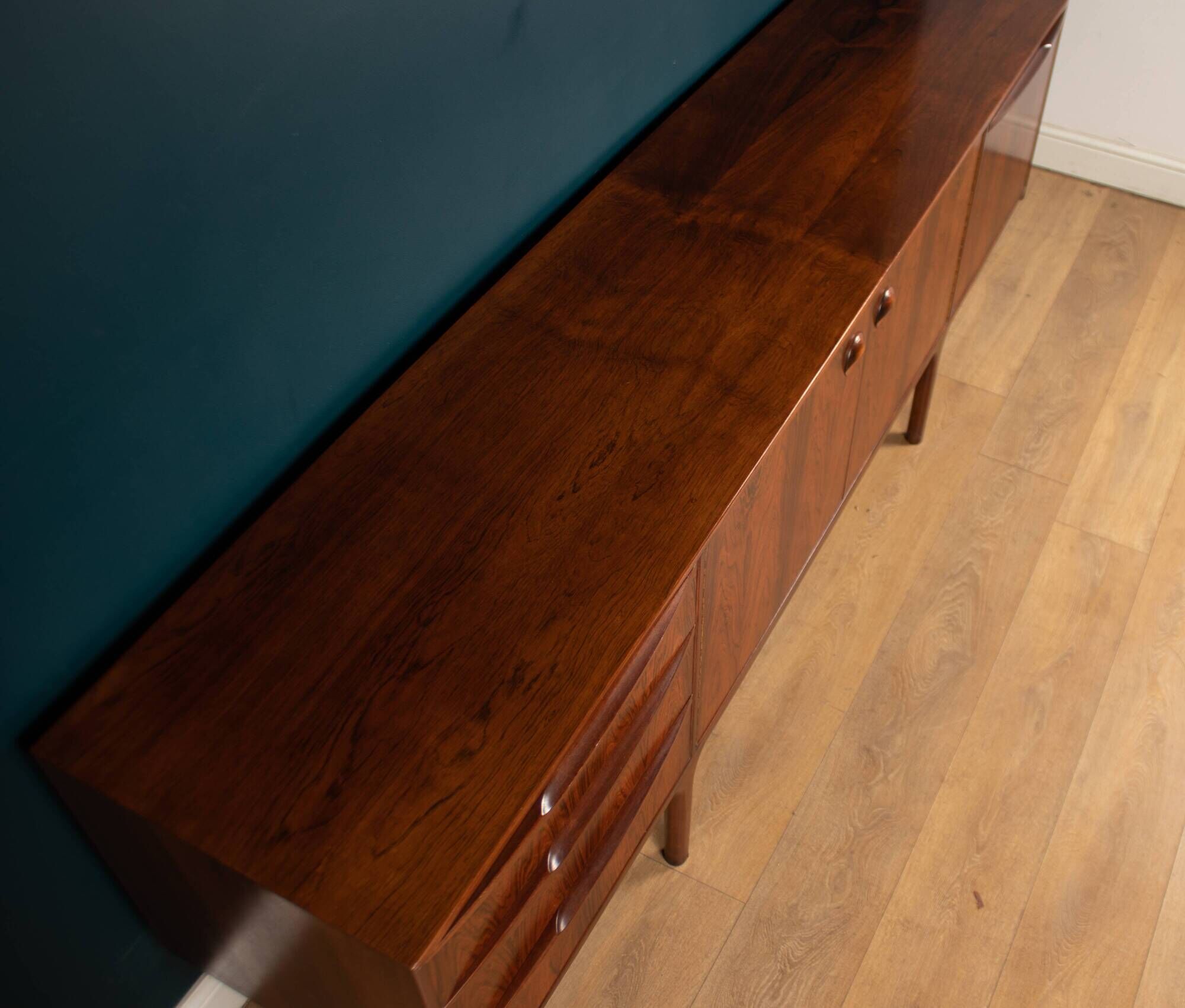 Retro 1960s Restored Long Rosewood Mcintosh Torpedo Sideboard