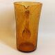 Biot carafe, amber glass, 1970s, height 21 cm