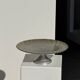Cake stand on pedestal in glass with peacock feather effect D33 H10