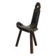 Mid Century Brutalist Tripod Chair Pine Faux Leather Spain