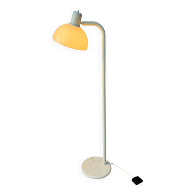 Lampadaire vintage en métal blanc avec abat-jour en acrylique