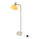 Vintage floor lamp in white metal with acrylic shade.