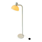 Vintage floor lamp in white metal with acrylic shade.