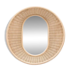 Important round and convex mirror in woven rattan.