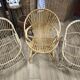 Set of 3 vintage rattan armchairs