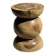 Stool, side table, end table in solid suar wood spheres H50 D39