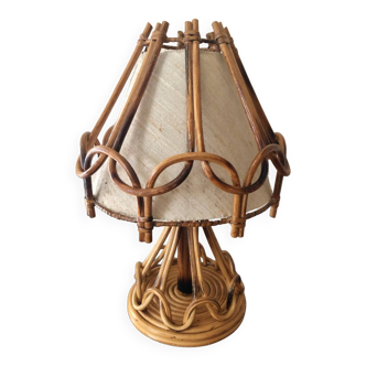 Lampe de table en rotin