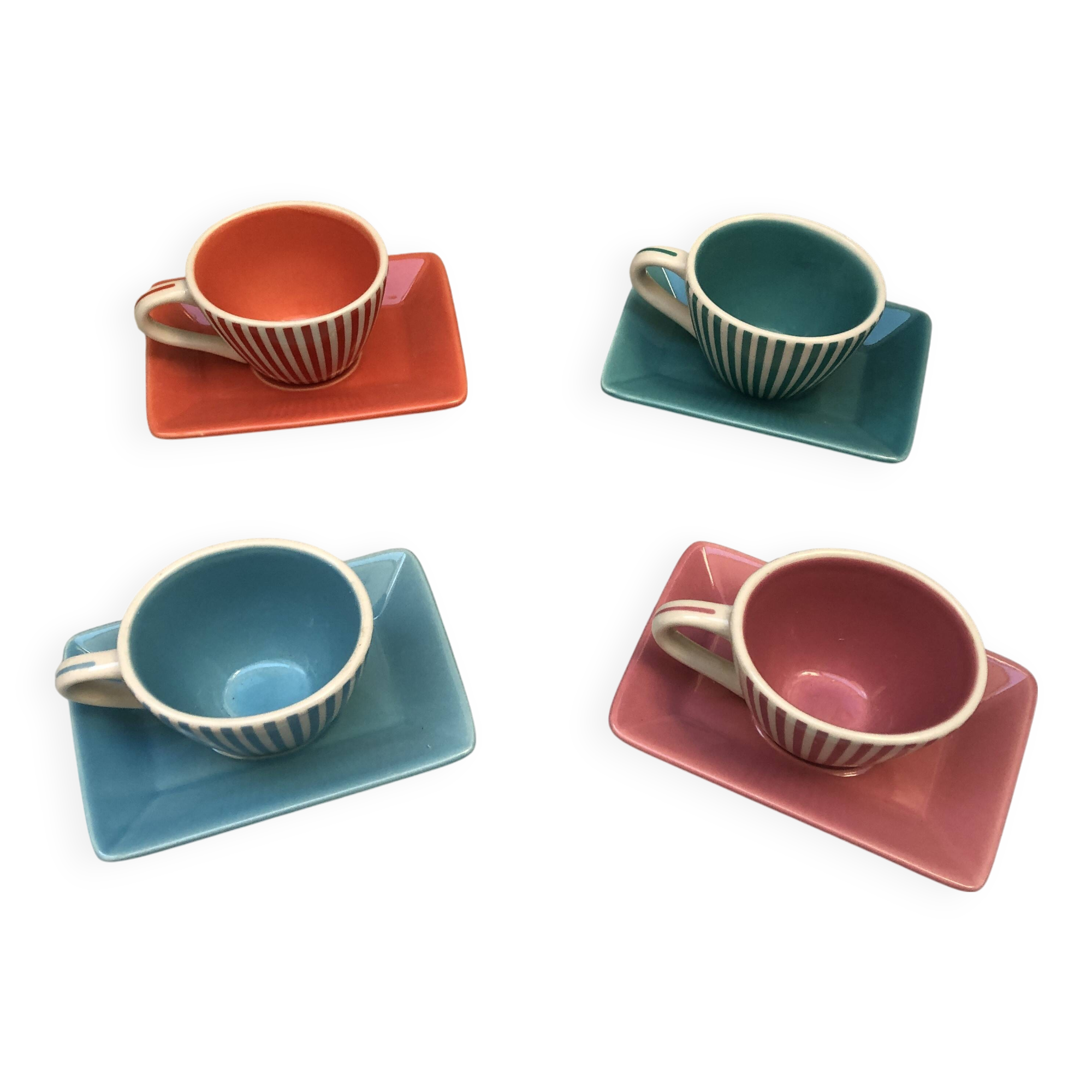 4 vintage ceramic coffee mugs edited by lbvyr circa