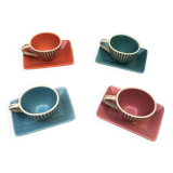 4 vintage ceramic coffee mugs edited by lbvyr circa