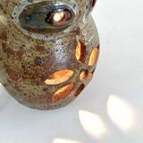 Lampe veilleuse chouette en grès Guy Baudat